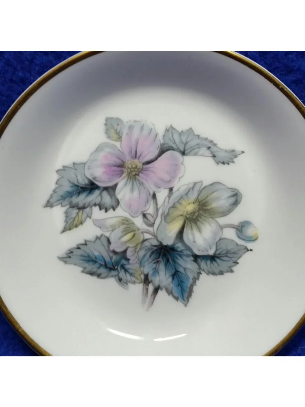 Royal Worcester Woodland Coaster Floral Butter Pat Trinket Dish Pin 1960's